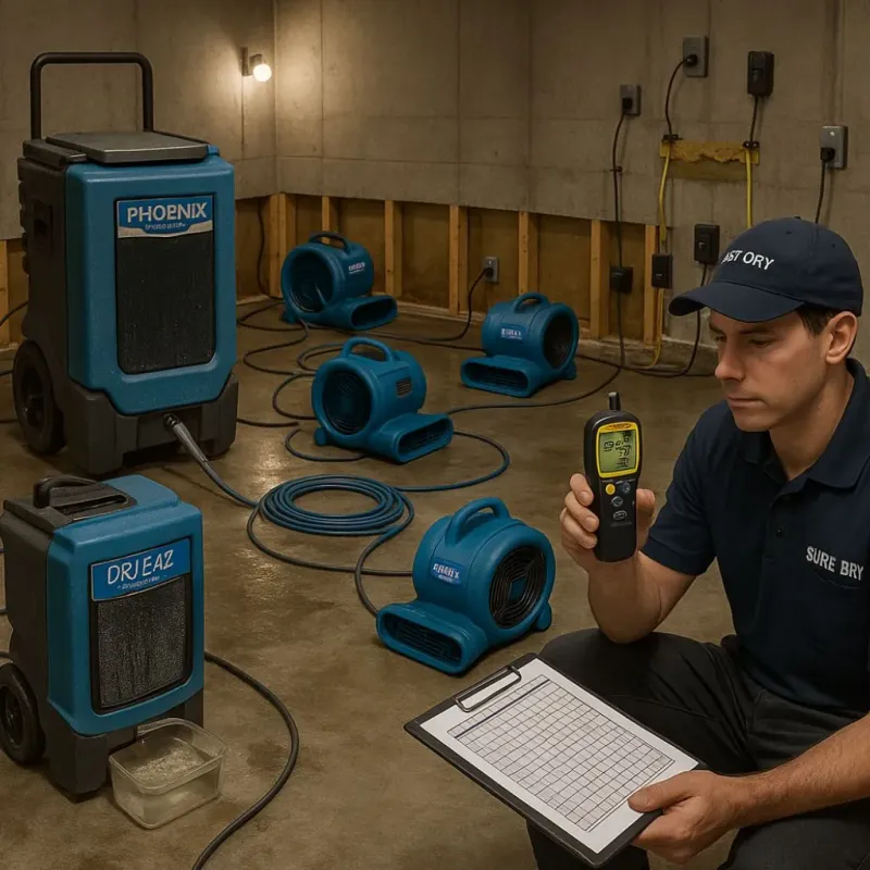 Structural Drying and Dehumidification process in Inkster, MI